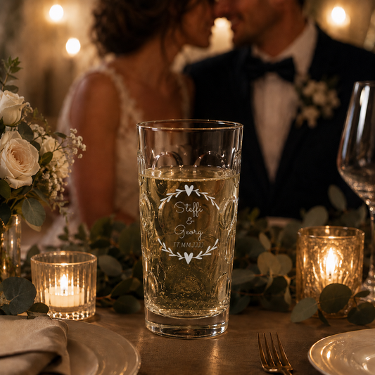 Böckling Dubbeglas mit Gravur zur Hochzeit – personalisierte Motive im Überblick, spülmaschinenfest
