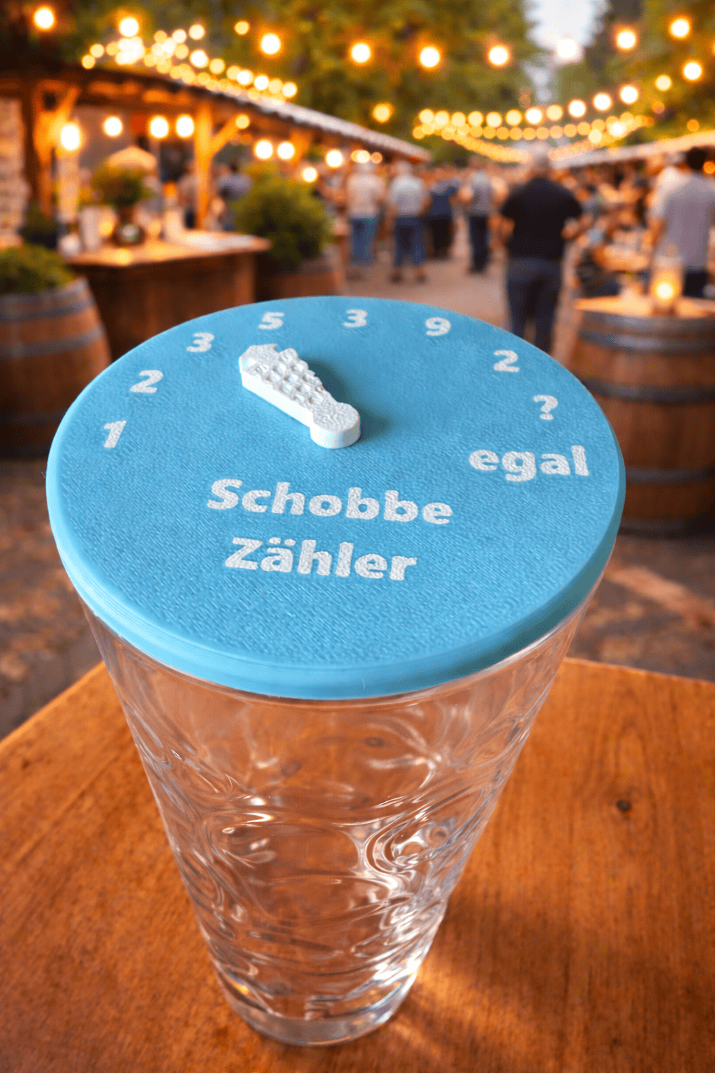 Dubbeglas Deckel mit Zeiger - Schobbe Zähler nicht ganz so ernst!