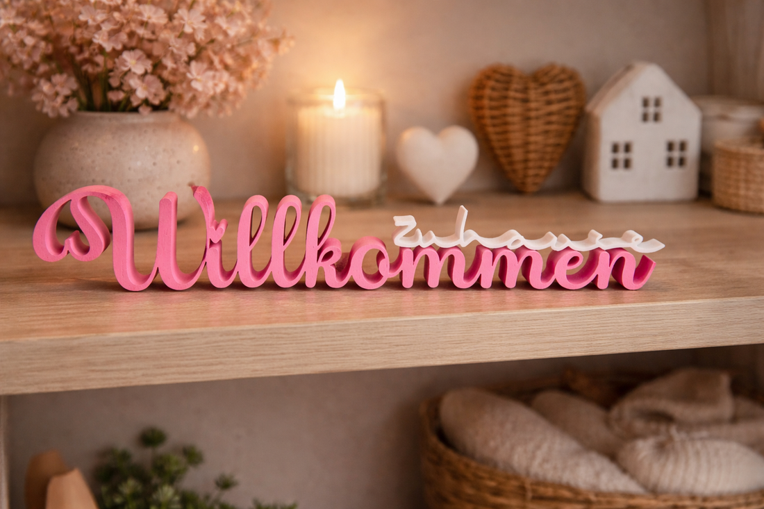 Willkommen Zuhause 3D Schrift