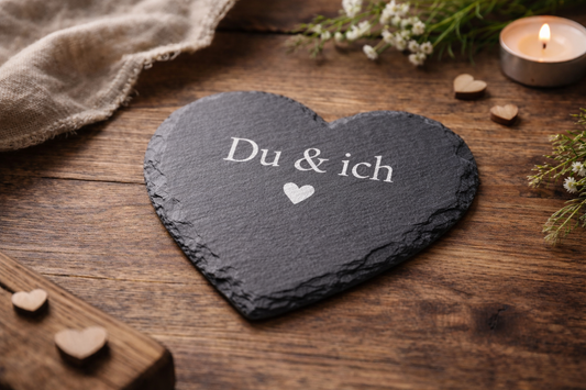 Personalisierte Schieferherzen mit Lasergravur – ein besonderes Geschenk