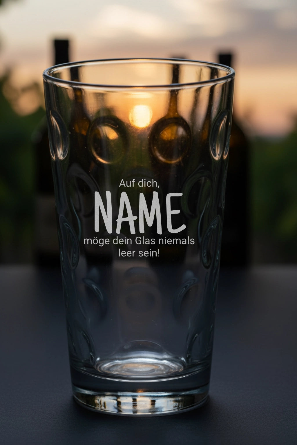 Böckling Dubbeglas 0,5l mit Gravur – Auf dich [Name] möge dein Glas niemals leer sein – Geburtstag
