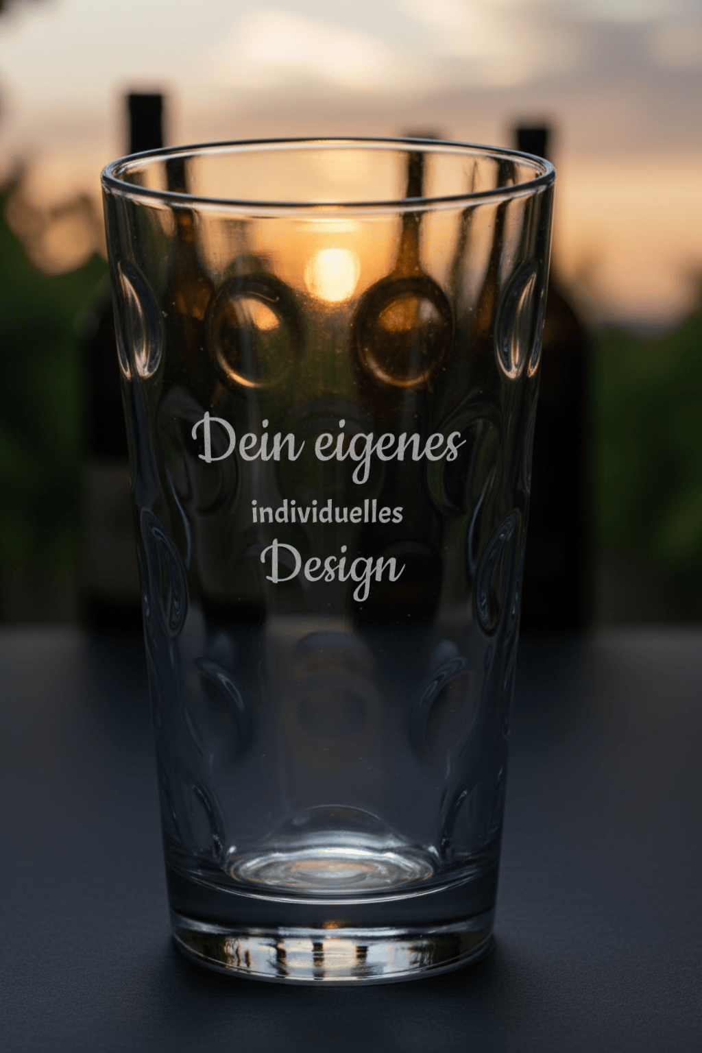 Dubbeglas mit personalisierter Gravur. Spülmaschinenfeste Lasergravur - Eigenes Design aus unserem Konfigurator