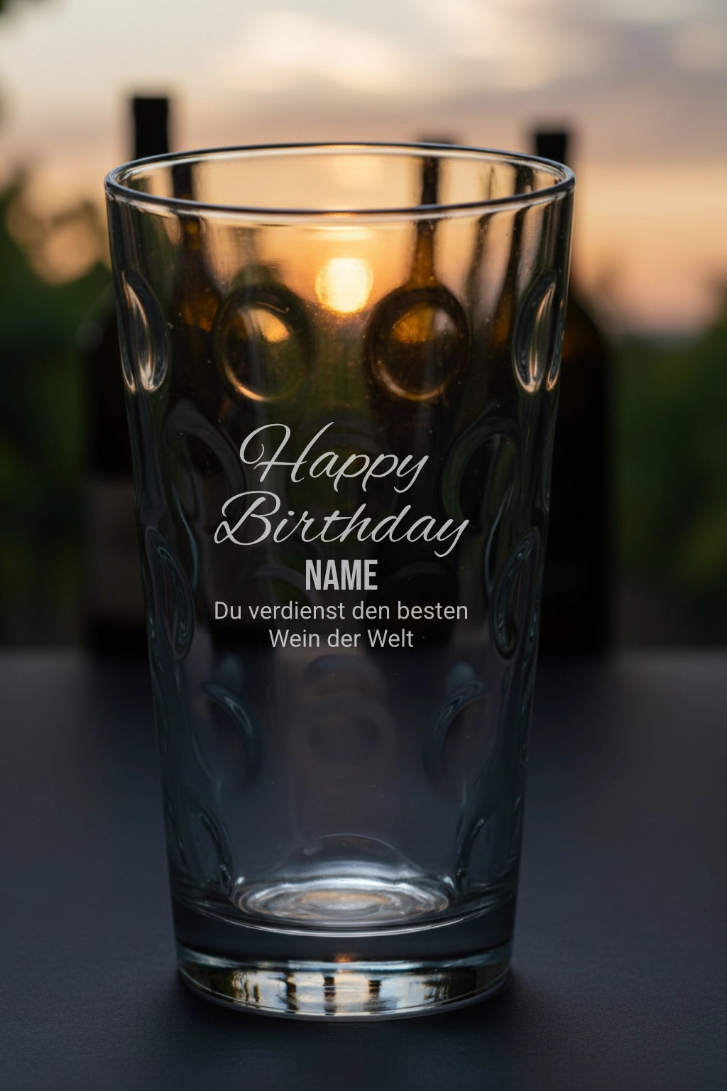 Böckling Dubbeglas 0,5l mit Gravur – Happy Birthday [Name] Du verdienst das beste Bier der Welt