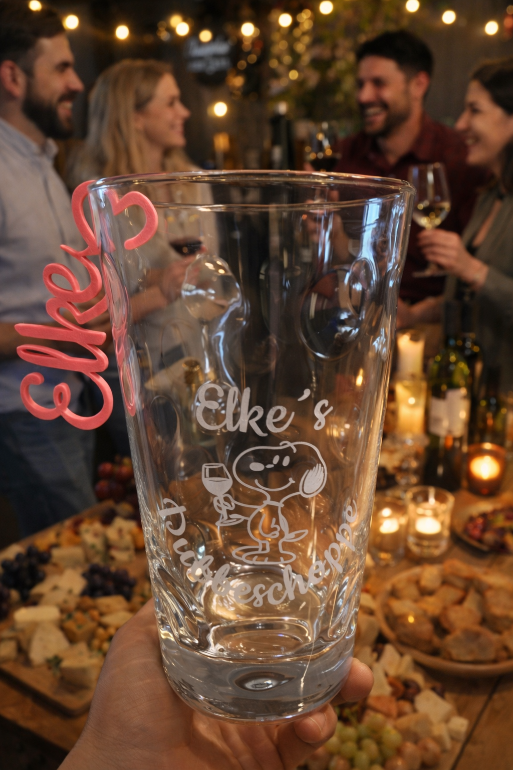 Dubbeglas mit Kunden Gravur Snoopy