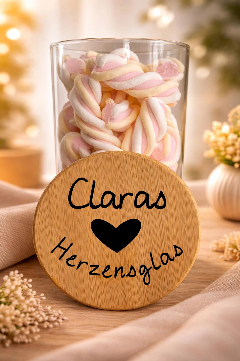 Geschenkglas personalisiert - Herzensglas mit Namen 
