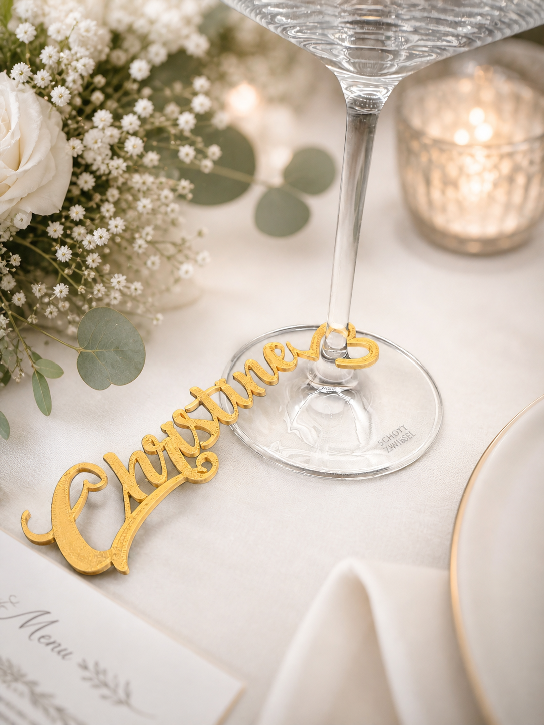 Glasanhänger personalisiert in Gold - Christine