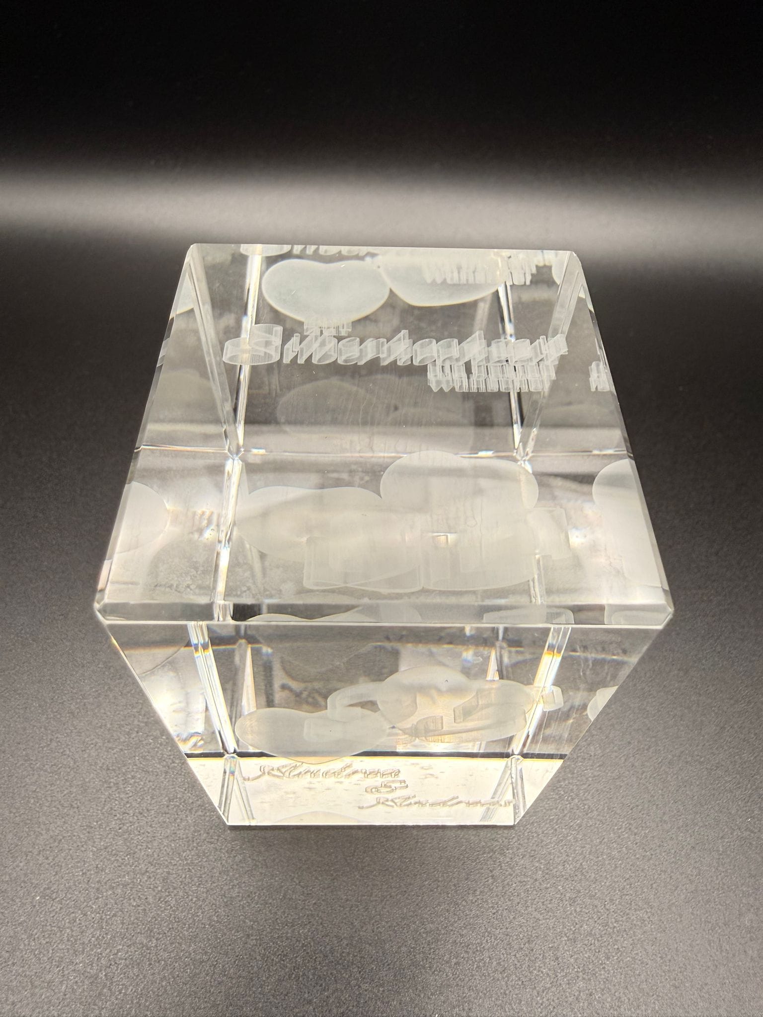 Kristall Rrechteck (K9) mit personalisierter 3D Gravur 