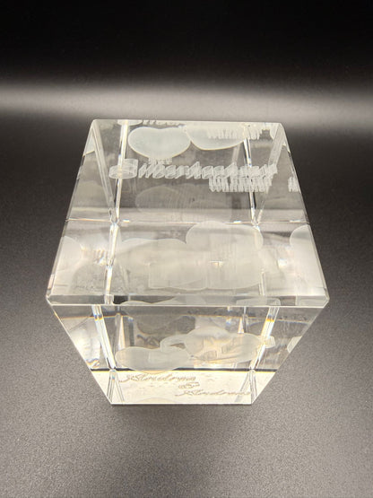 Kristall Rrechteck (K9) mit personalisierter 3D Gravur 