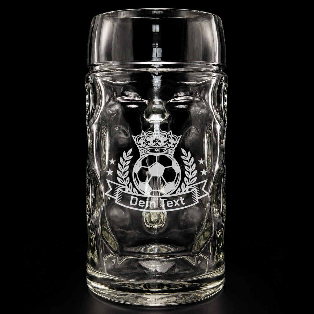 Oberglas Bierkrug 0,5l mit Gravur – Fußball Fan-Edition | personalisiert