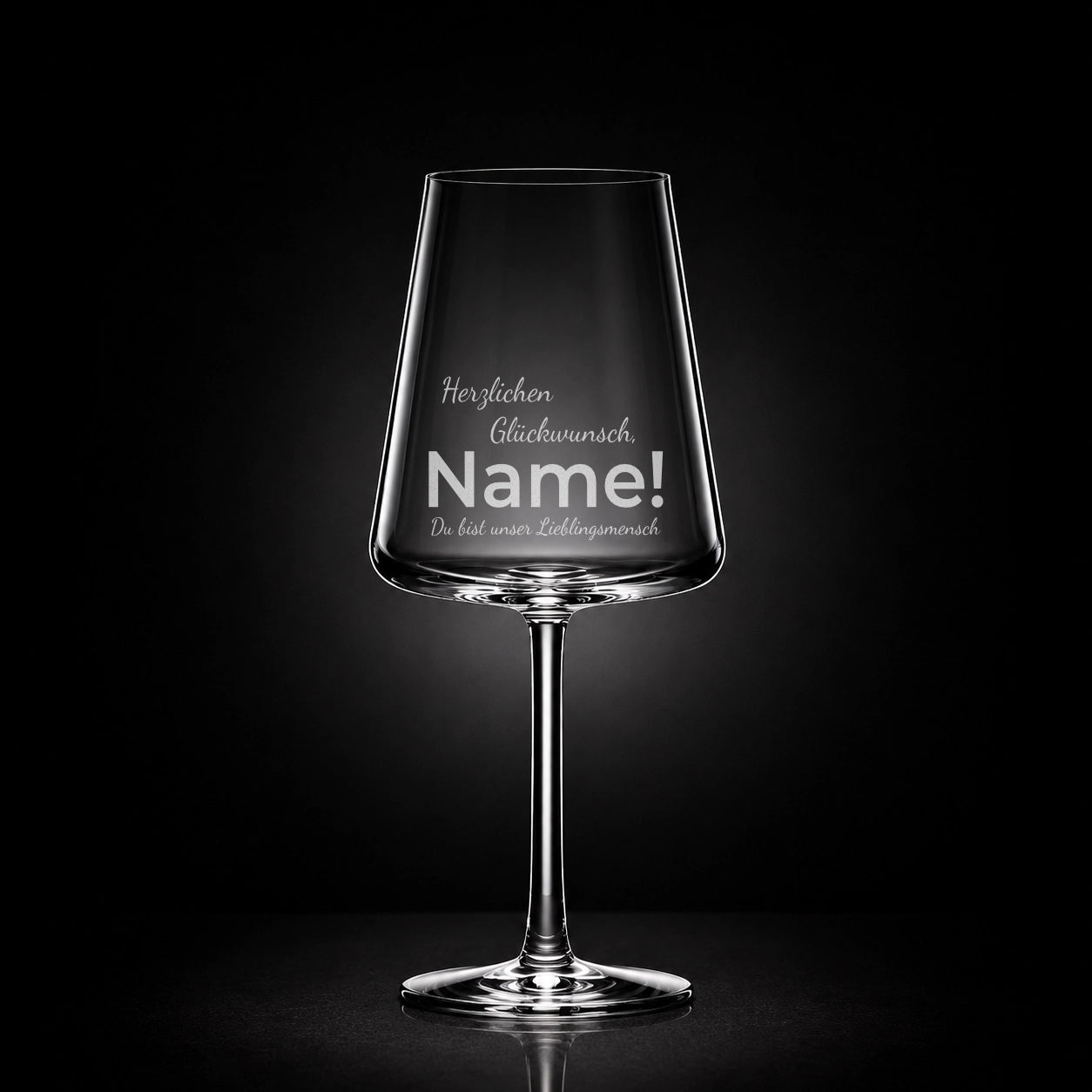 Stölzle Rotweinglas 520ml mit Gravur – Herzlichen Glückwunsch [Name] – Geburtstagsgeschenk personalisiert