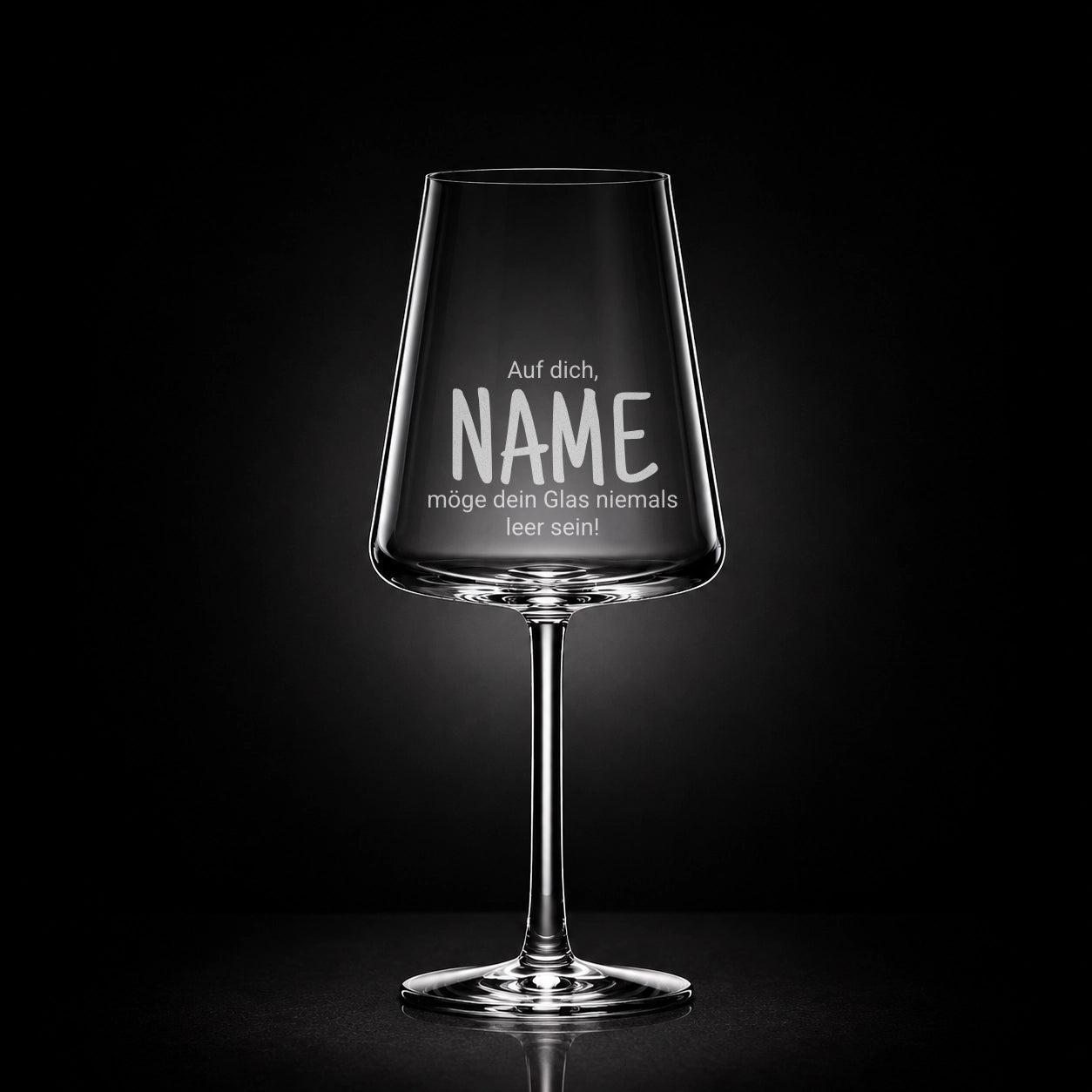 Stölzle Rotweinglas 520ml mit Gravur – Auf dich [Name] möge dein Glas niemals leer sein – Geburtstag