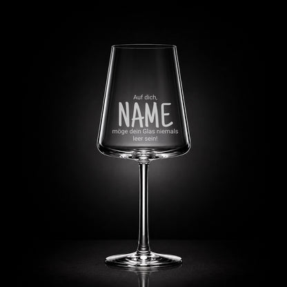 Stölzle Rotweinglas 520ml mit Gravur – Auf dich [Name] möge dein Glas niemals leer sein – Geburtstag
