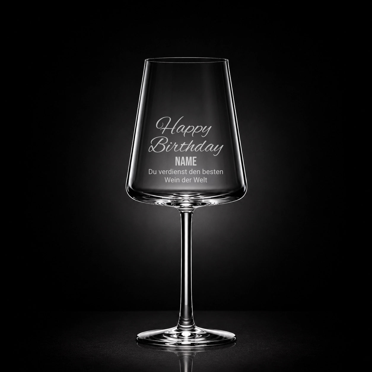 Stölzle Rotweinglas 520ml mit Gravur – Happy Birthday [Name] Du verdienst das beste Bier der Welt