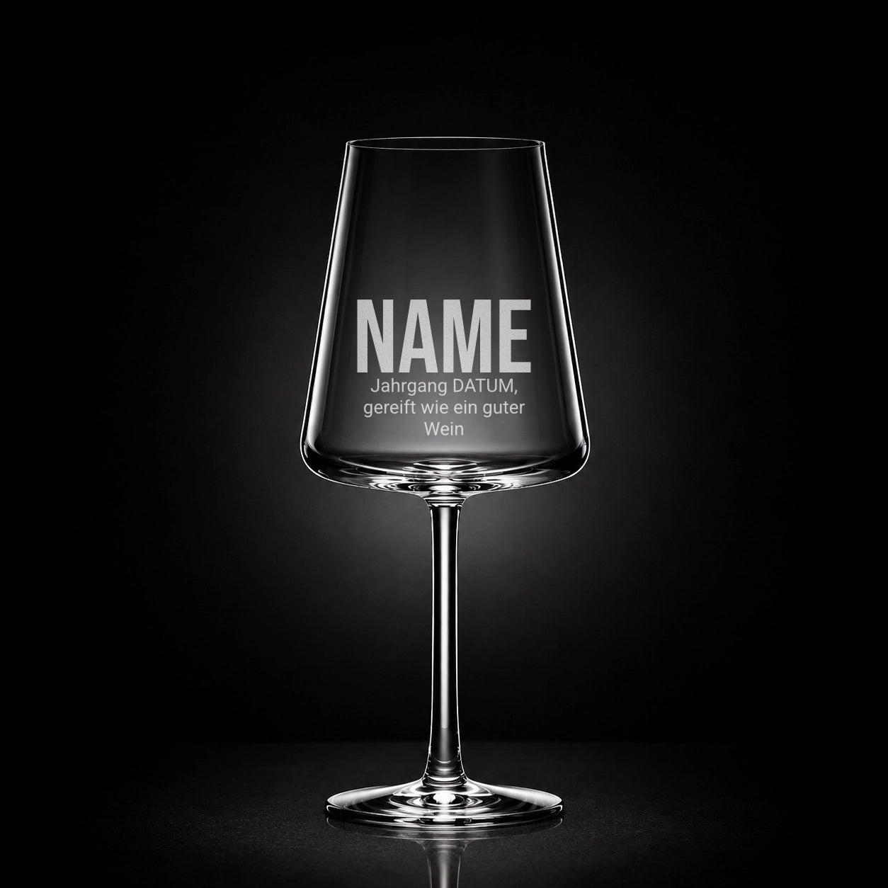 Stölzle Rotweinglas 520ml mit Gravur – [Name] Jahrgang [Datum] gereift wie ein gutes Bier – Geburtstag