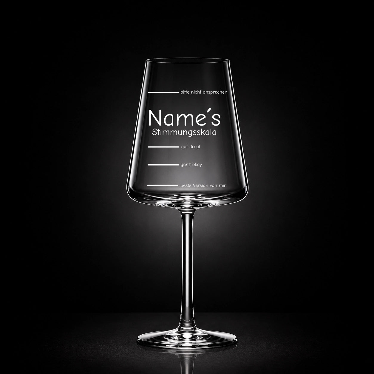 Stölzle Rotweinglas 520ml mit Gravur – [Name’s] Stimmungsbarometer – personalisiertes Weingeschenk