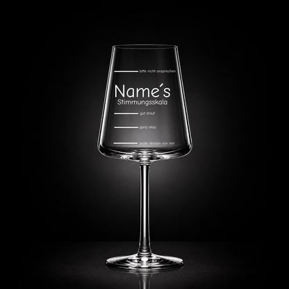 Stölzle Rotweinglas 520ml mit Gravur – [Name’s] Stimmungsbarometer – personalisiertes Weingeschenk