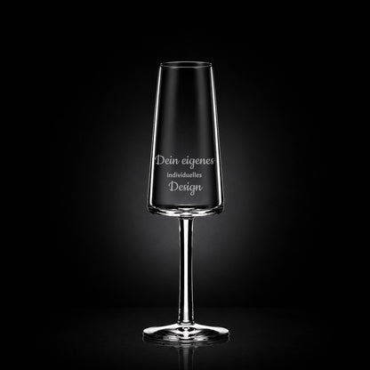 Sektglas mit deiner eigenen Gravur, personalisiert, spülmaschinenfest und einzigartig wie du - Dein eigenes Design
