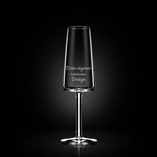 Sektglas mit deiner eigenen Gravur, personalisiert, spülmaschinenfest und einzigartig wie du - Dein eigenes Design