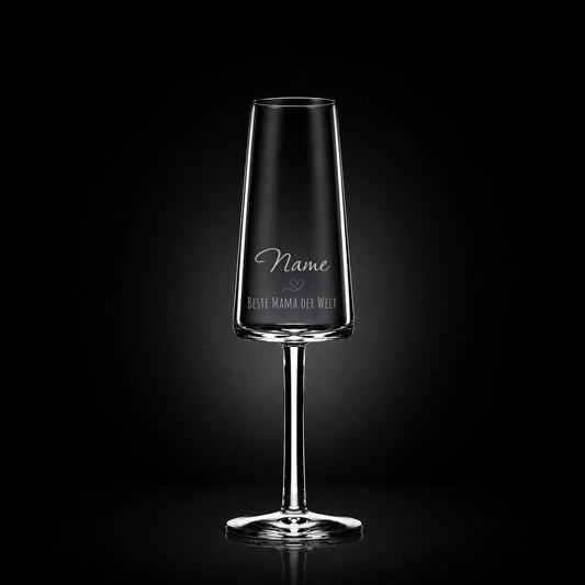 Stölzle Lausitz Sektglas mit deiner eigenen Gravur, personalisiert, spülmaschinenfest und einzigartig wie du - Beste Mama der Welt