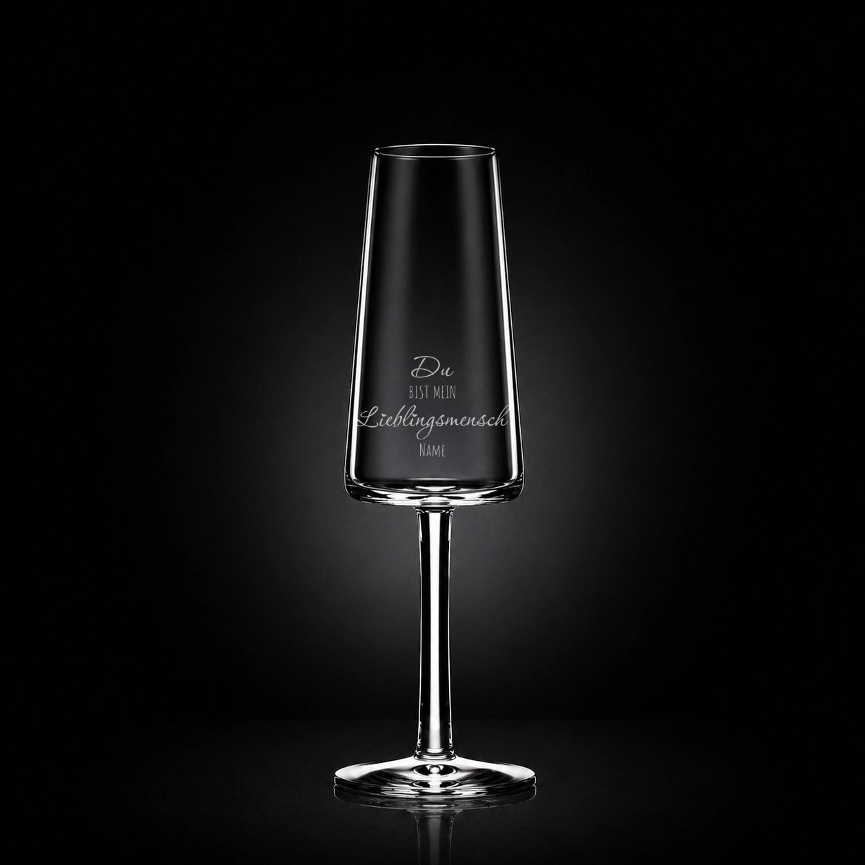 Stölzle Lausitz Sektglas mit deiner eigenen Gravur, personalisiert, spülmaschinenfest und einzigartig wie du - Du bist mein Liebligsmensch