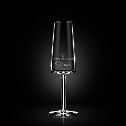 Stölzle Lausitz Sektglas mit deiner eigenen Gravur, personalisiert, spülmaschinenfest und einzigartig wie du - Für immer meine Mama