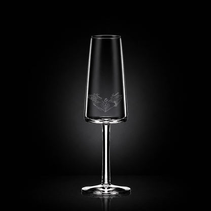 Stölzle Lausitz Sektglas mit deiner eigenen Gravur, personalisiert, spülmaschinenfest und einzigartig wie du - Hände zum Herz