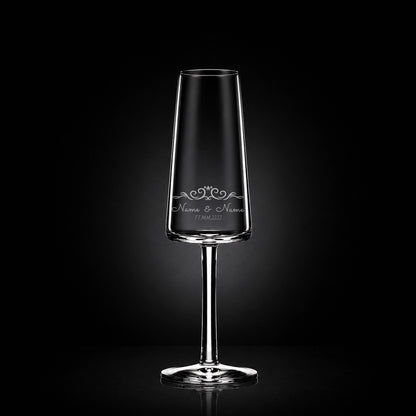 Stölzle Lausitz Sektglas mit deiner eigenen Gravur, personalisiert, spülmaschinenfest und einzigartig wie du - Krone