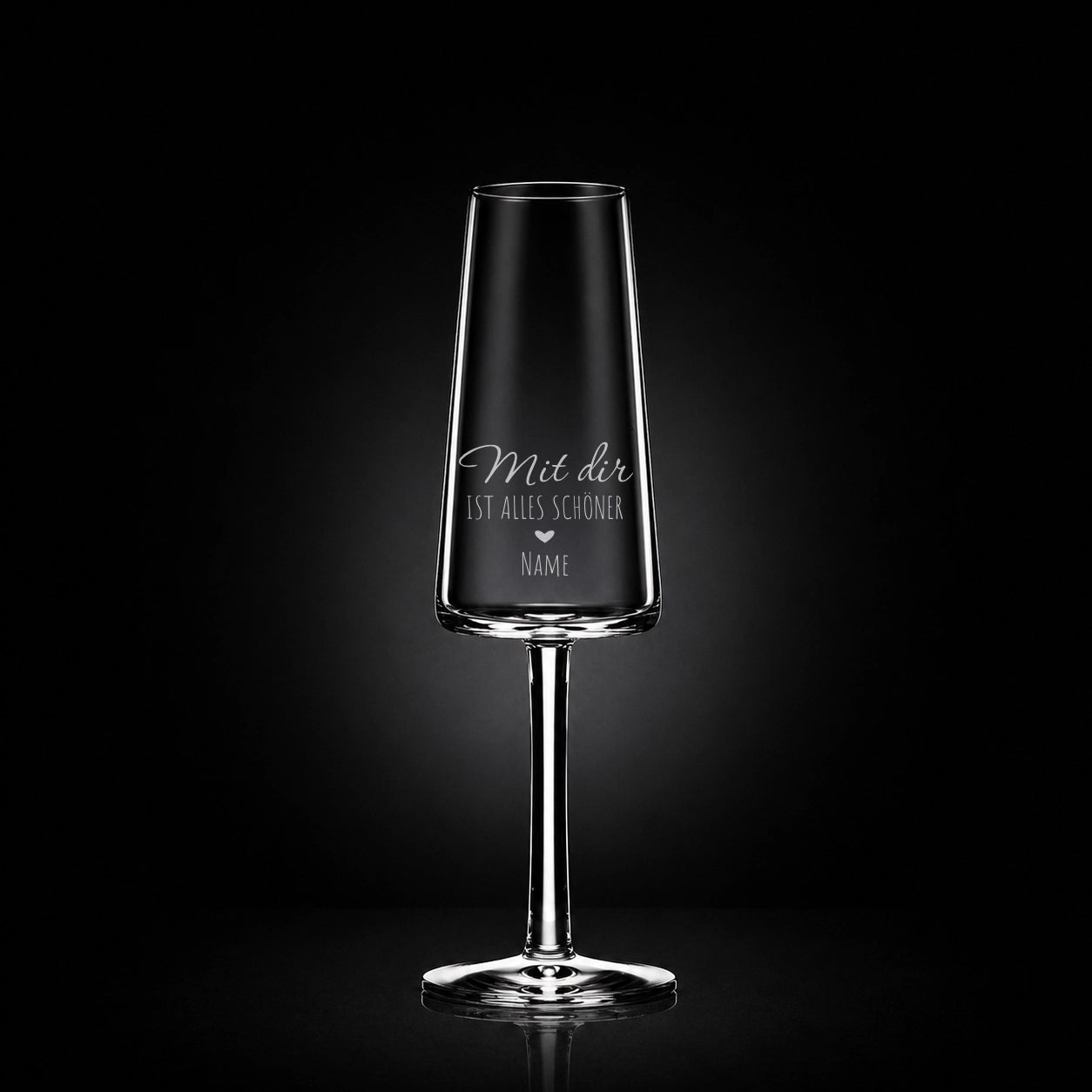 Stölzle Lausitz Sektglas mit deiner eigenen Gravur, personalisiert, spülmaschinenfest und einzigartig wie du - Mit dir ist alles schöner