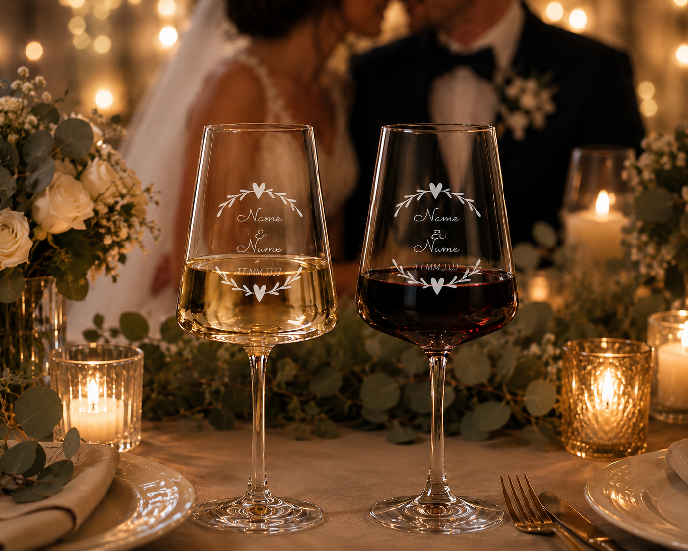 Stölzle Lausitz Weinglas mit Gravur zur Hochzeit – personalisierte Motive im Überblick