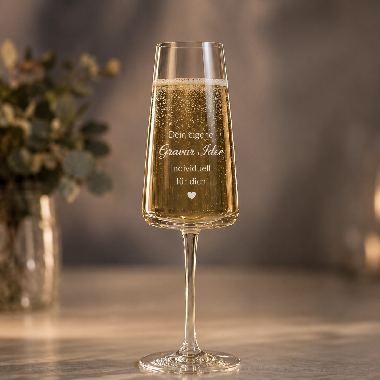 Stölzle Lausitz Sektglas mit personalisierter Gravur – Designübersicht aus dem Konfigurator