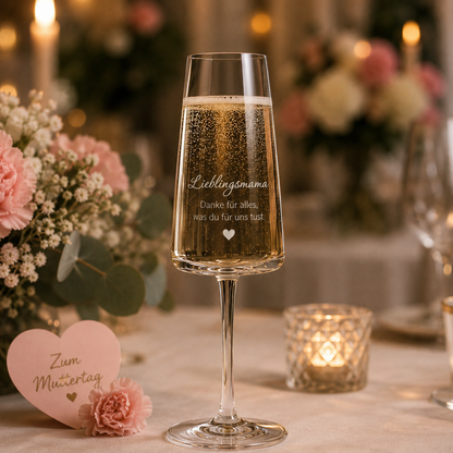 Stölzle Lausitz Sektglas mit Gravur zum Muttertag – personalisierte Mama-Sprüche im Überblick