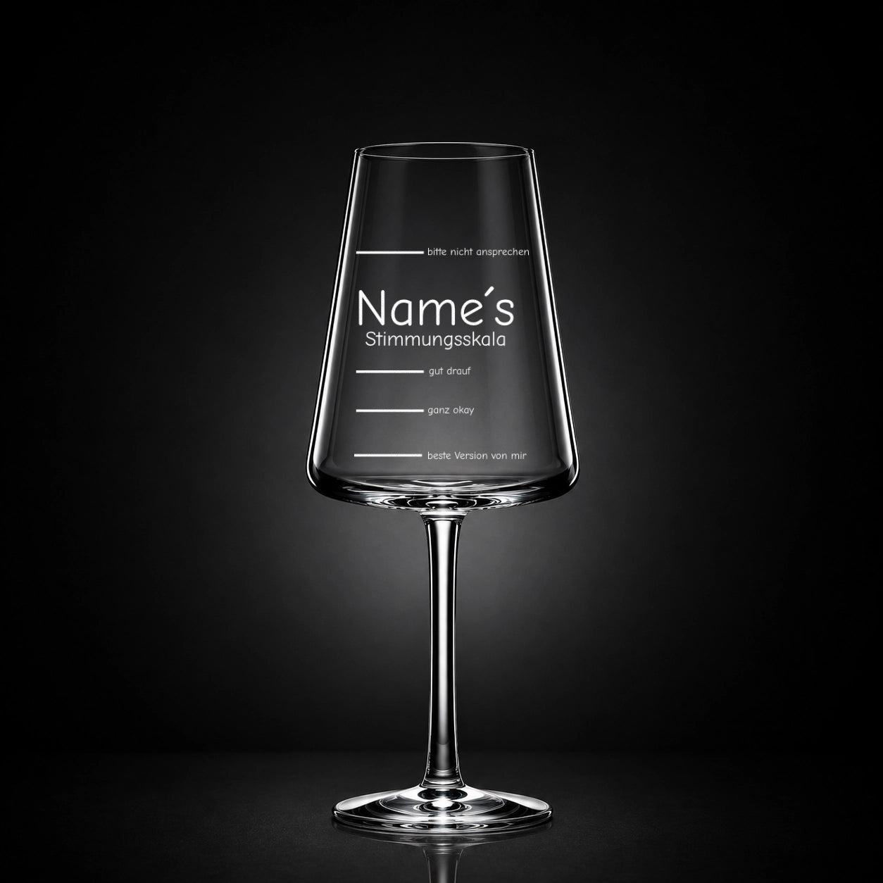 Stölzle Weißweinglas 400ml mit Gravur – [Name’s] Stimmungsbarometer – personalisiertes Weingeschenk