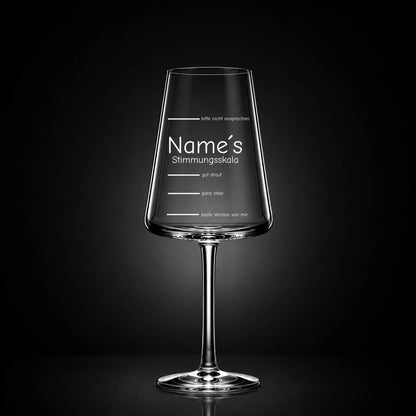 Stölzle Weißweinglas 400ml mit Gravur – [Name’s] Stimmungsbarometer – personalisiertes Weingeschenk
