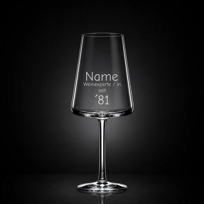 Stölzle Weißweinglas 400ml mit Gravur – [Name] Weinexperte Weinexpertin – lustiger Spruch personalisiert