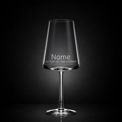 Stölzle Weißweinglas 400ml mit Gravur – [Name] du hast dir das verdient – personalisiertes Geschenk