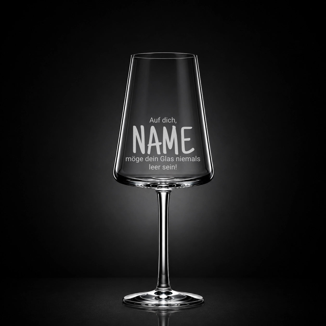Stölzle Weißweinglas 400ml mit Gravur – Auf dich [Name] möge dein Glas niemals leer sein – Geburtstag