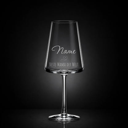 Weißweinglas mit deiner eigenen Gravur, personalisiert, spülmaschinenfest und einzigartig wie du - Beste Mama der Welt