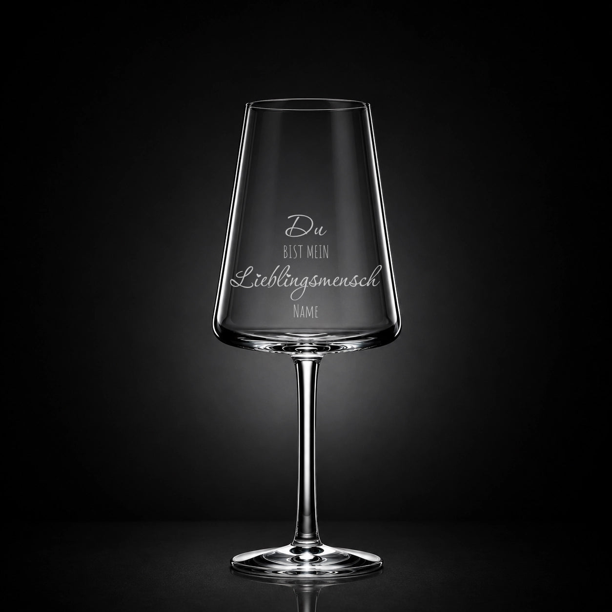 Weißweinglas mit deiner eigenen Gravur, personalisiert, spülmaschinenfest und einzigartig wie du - Du bist mein Lieblingsmensch