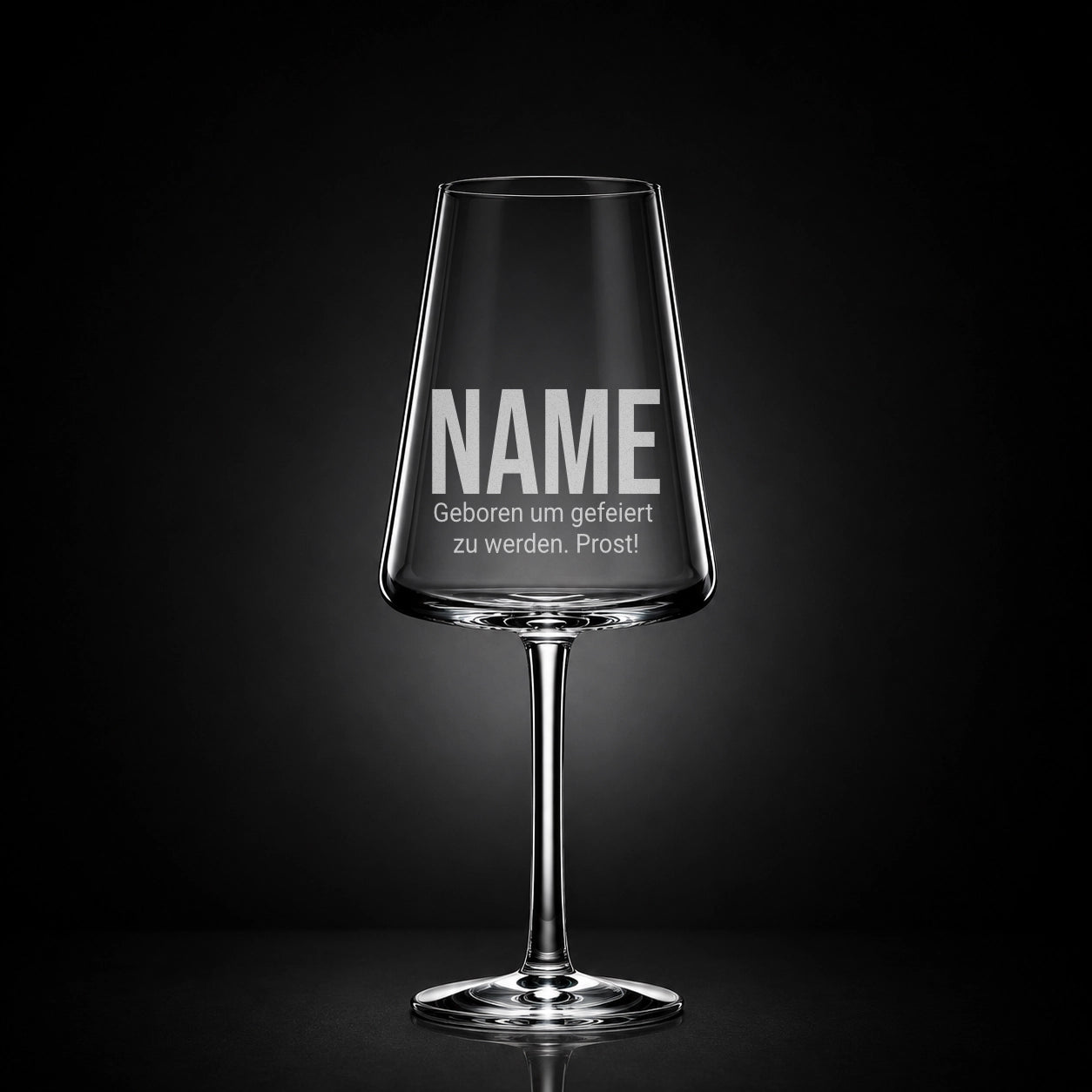 Stölzle Weißweinglas 400ml mit Gravur – [Name] Geboren um gefeiert zu werden Prost – personalisiert