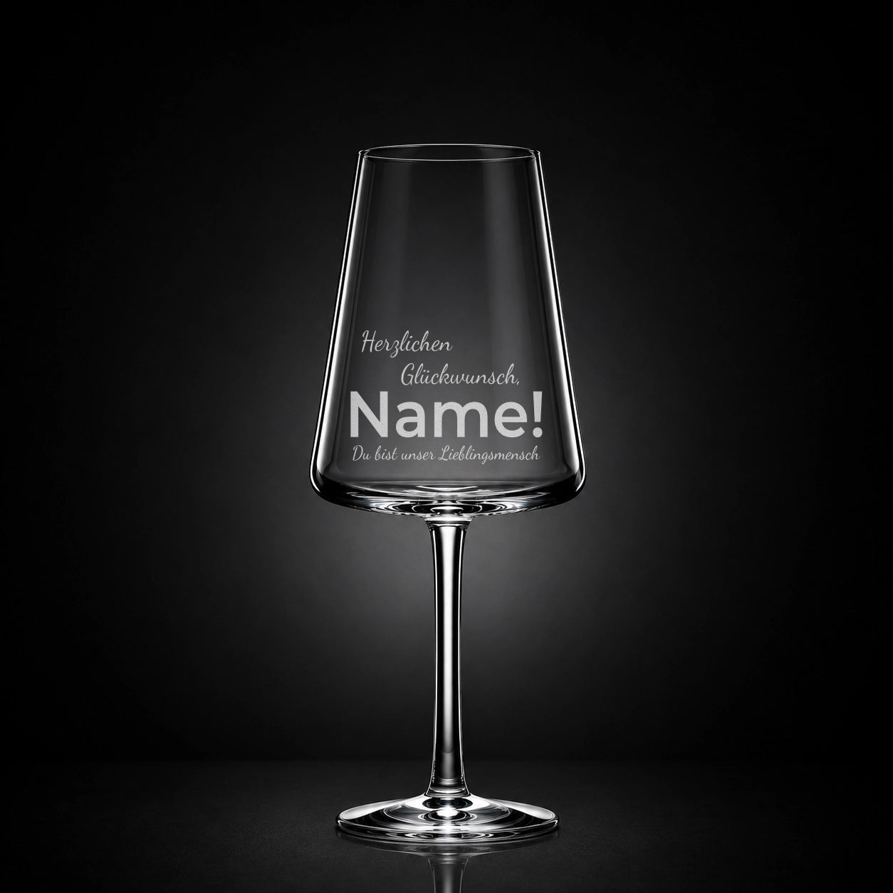 Stölzle Weißweinglas 400ml mit Gravur – Herzlichen Glückwunsch [Name] – Geburtstagsgeschenk personalisiert