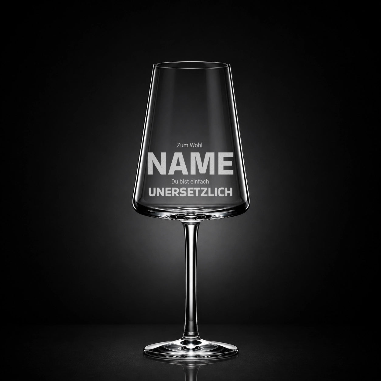 Stölzle Weißweinglas 400ml mit Gravur – Zum Wohl [Name] Du bist einfach unersetzlich – Geburtstag