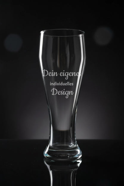 Weizenglas mit deiner eigenen Gravur. Spülmaschinenfeste Lasergravur - Du entscheidest, was auf dein Glas kommt