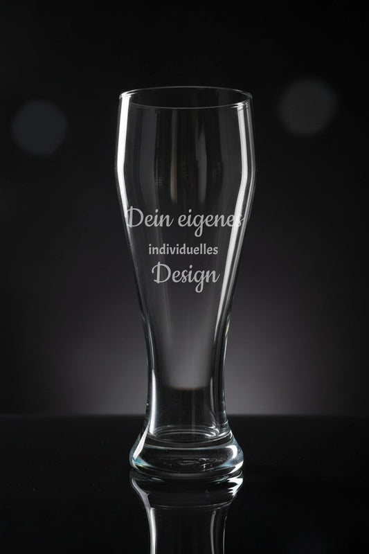 Weizenglas mit deiner eigenen Gravur. Spülmaschinenfeste Lasergravur - Du entscheidest, was auf dein Glas kommt