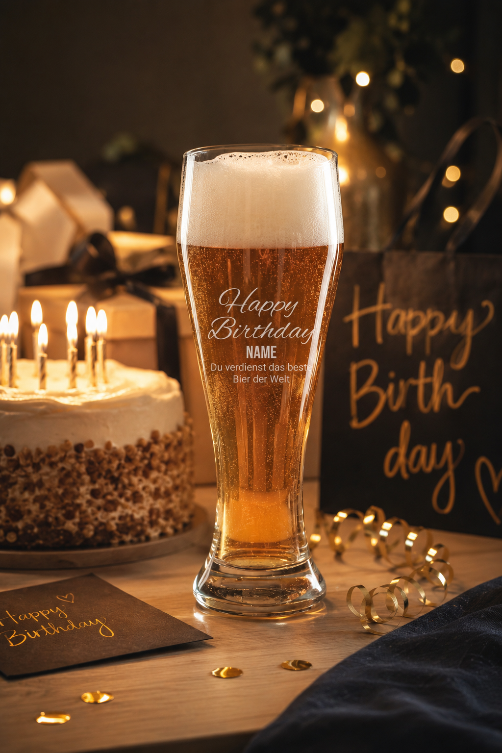 Weizenglas 0,5l mit Gravur zum Geburtstag – personalisierte Sprüche im Überblick, spülmaschinenfest