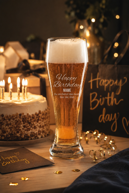 Weizenglas 0,5l mit Gravur zum Geburtstag – personalisierte Sprüche im Überblick, spülmaschinenfest