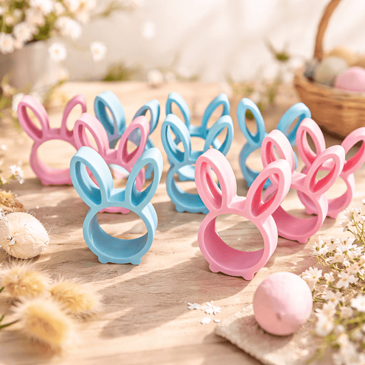 3D Druck Osterhase mit Loch für Rocher. Rosa und blau Mix