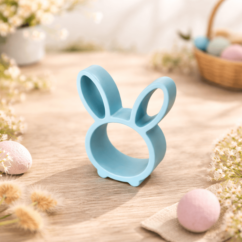 3D Druck blauer Osterhase mit Loch für Rocher