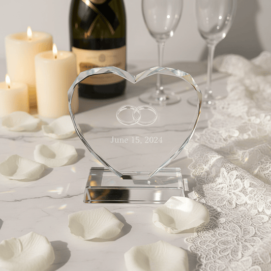Kristallglas Herz – Hochzeit