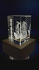 3D Fotogravur in Kristall mit LED Holzsockel