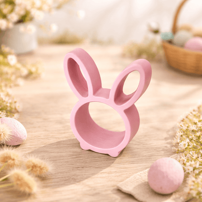 3D Druck rosaner Osterhase mit Loch für Rocher